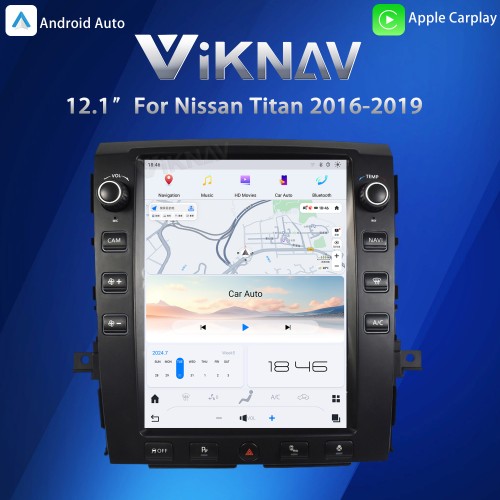 Viknav 12.1" Touch Screen Car Radio For Nissan Titan ( 2016 2017 2018 2019 ) Multimedia Player Android Auto GPS Navigation Wireless Carplay (128GB)