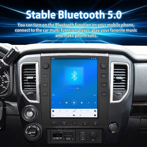 Viknav 12.1" Touch Screen Car Radio For Nissan Titan ( 2016 2017 2018 2019 ) Multimedia Player Android Auto GPS Navigation Wireless Carplay (128GB)