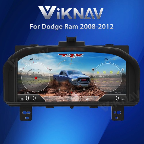 Viknav Car Digital Cluster For Dodge Ram 1500 2500 3500 2008-2012 LCD Car Digital Speedometer Dashboard Panel Instrument Panel Virtual Cockpit