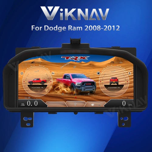 Viknav Car Digital Cluster For Dodge Ram 1500 2500 3500 2008-2012 LCD Car Digital Speedometer Dashboard Panel Instrument Panel Virtual Cockpit