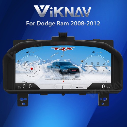 Viknav Car Digital Cluster For Dodge Ram 1500 2500 3500 2008-2012 LCD Car Digital Speedometer Dashboard Panel Instrument Panel Virtual Cockpit