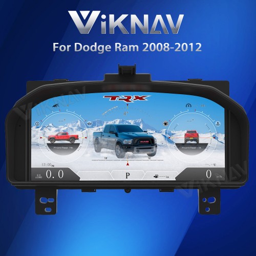 Viknav Car Digital Cluster For Dodge Ram 1500 2500 3500 2008-2012 LCD Car Digital Speedometer Dashboard Panel Instrument Panel Virtual Cockpit