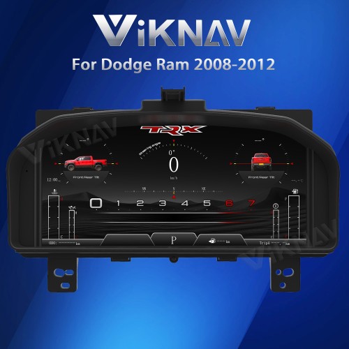 Viknav Car Digital Cluster For Dodge Ram 1500 2500 3500 2008-2012 LCD Car Digital Speedometer Dashboard Panel Instrument Panel Virtual Cockpit