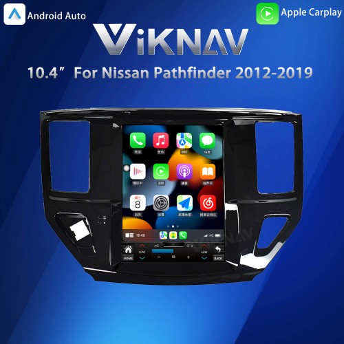 Viknav 10.4" Touch Screen Car Radio For Nissan-Pathfinder ( 2012 2013 2014 2015 2016 2017 2018 2019 ) Multimedia Player Android Auto GPS Navigation Wireless Carplay (128GB)