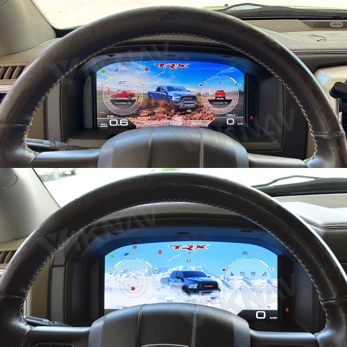 Viknav Car Digital Cluster For Dodge Ram 1500 2500 3500 2008-2012 LCD Car Digital Speedometer Dashboard Panel Instrument Panel Virtual Cockpit