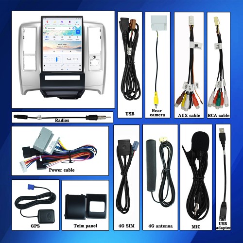 Viknav 13.8 Inch Touch Screen Car Radio For Dodge Ram 2008-2011 Upgrade Android Head Unit Wirless Carplay GPS Navigation Player Autoradio Replacement