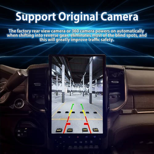 Viknav 14.4 Inch Touch Screen Car Radio For Dodge Ram 2019-2023 Upgrade Android Head Unit Wirless Carplay GPS Navigation Player Autoradio Replacement