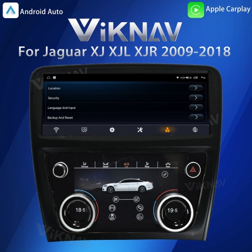 Viknav Android Head Unit & Digital AC Panel Combo for Jaguar XJ XJL XJR 2009-2018 Wireless CarPlay & Retains All Original Functions
