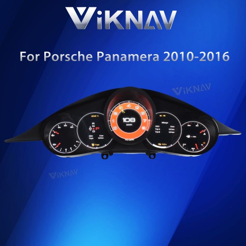 Viknav Linux 12.3 Inch Digital Cluster Dashboard Speedometer Panel For Porsche Panamera 2010-2016 Virtual Digital Instrument Cluster Cockpit