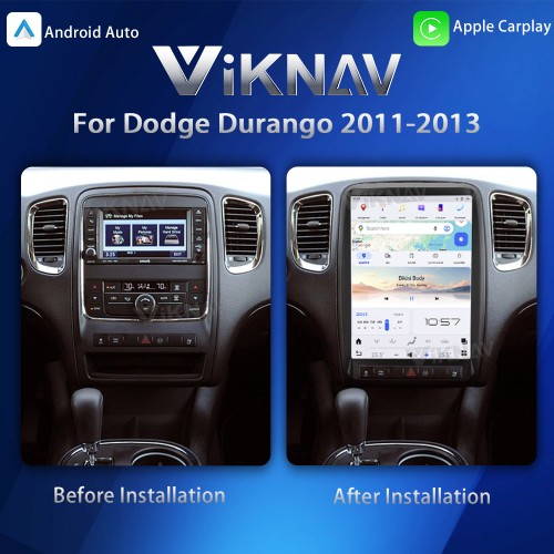 Viknav 13.8 Inch Android Car Radio For Dodge Durango 2011 2012 2013  Android Auto Wirless Carplay GPS Navigation Multimedia Player Autoradio Head Unit  (black 128GB)