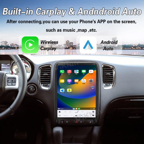 Viknav 13.8 Inch Android Car Radio For Dodge Durango 2011 2012 2013  Android Auto Wirless Carplay GPS Navigation Multimedia Player Autoradio Head Unit  (black 128GB)