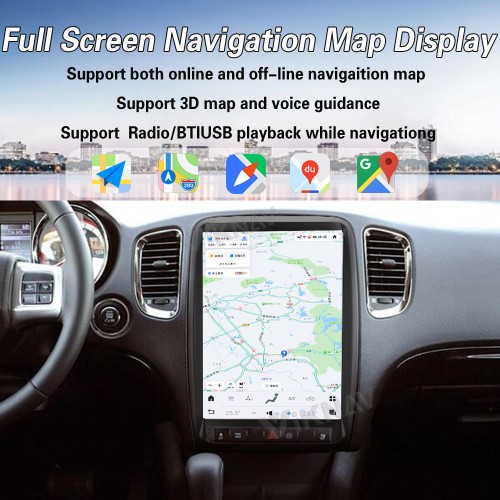 Viknav 13.8 Inch Android Car Radio For Dodge Durango 2011 2012 2013  Android Auto Wirless Carplay GPS Navigation Multimedia Player Autoradio Head Unit  (black 128GB)