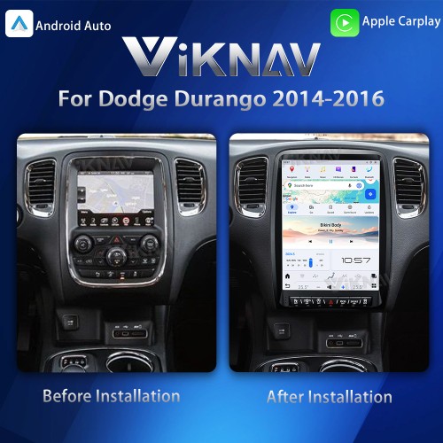 Viknav 13.8 Inch Android Car Radio For Dodge Durango 2014-2020  Android Auto Wirless Carplay GPS Navigation Multimedia Player Autoradio Head Unit  (black 128GB)