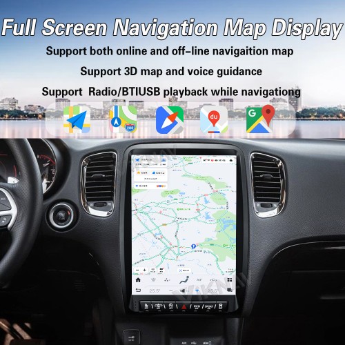 Viknav 13.8 Inch Android Car Radio For Dodge Durango 2014-2020  Android Auto Wirless Carplay GPS Navigation Multimedia Player Autoradio Head Unit  (black 128GB)