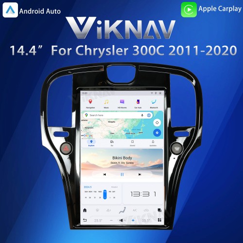 Viknav 14.4 Inch Car Radio for Chrysler 300C 2011-2020 Android Head Unit Multimedia Player GPS Navigation Wireless Carplay Android Auto