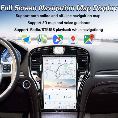 Viknav 14.4 Inch Car Radio for Chrysler 300C 2011-2020 Android Head Unit Multimedia Player GPS Navigation Wireless Carplay Android Auto