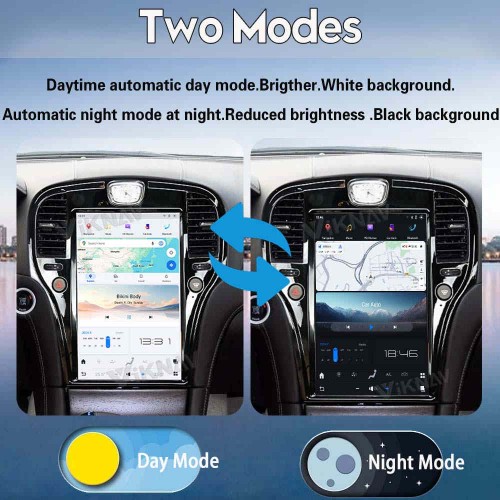 Viknav 14.4 Inch Car Radio for Chrysler 300C 2011-2020 Android Head Unit Multimedia Player GPS Navigation Wireless Carplay Android Auto