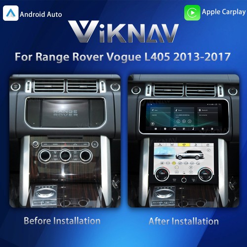 Viknav 12.3 inch Android Radio For Land Rover Range Rover Vogue L405 2013-2017 Wireless Carplay Android Auto Multimedia player GPS Navigation Auto Stereo Touch Screen(Black)