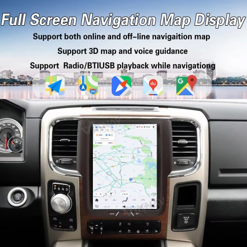 Viknav 10.5 Inch Touch Screen Car Radio For Dodge Ram 2013-2018 Upgrade Android Head Unit Wirless Carplay GPS Navigation Player Autoradio (128GB)