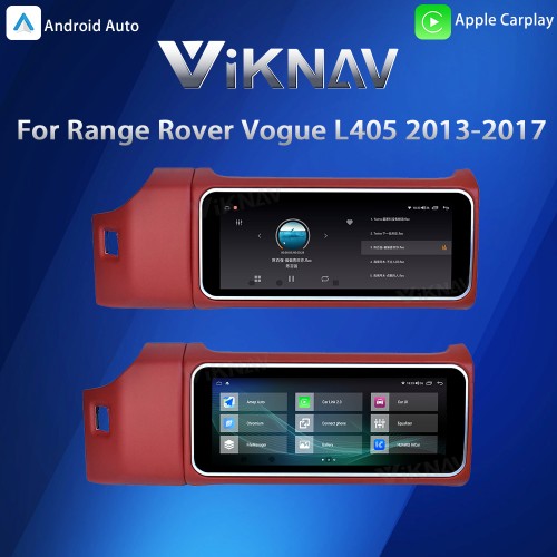 Viknav 12.3 inch Android Radio For Land Rover Range Rover Vogue L405 2013-2017 Wireless Carplay Android Auto Multimedia player GPS Navigation Auto Stereo Touch Screen(Red)