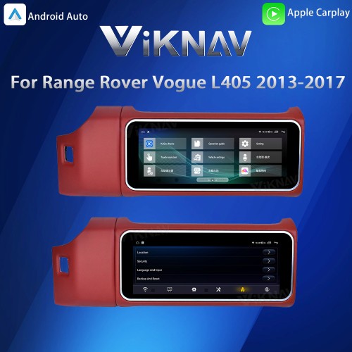 Viknav 12.3 inch Android Radio For Land Rover Range Rover Vogue L405 2013-2017 Wireless Carplay Android Auto Multimedia player GPS Navigation Auto Stereo Touch Screen(Red)