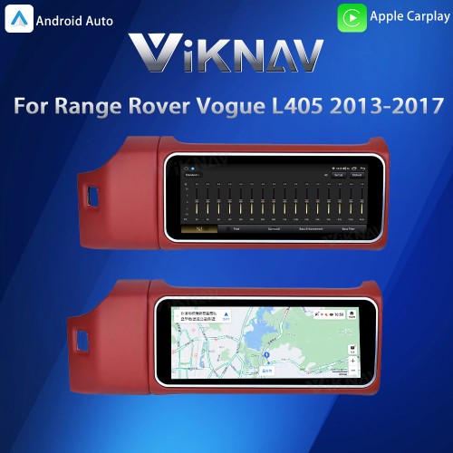 Viknav 12.3 inch Android Radio For Land Rover Range Rover Vogue L405 2013-2017 Wireless Carplay Android Auto Multimedia player GPS Navigation Auto Stereo Touch Screen(Red)