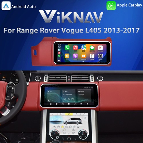 Viknav 12.3 inch Android Radio For Land Rover Range Rover Vogue L405 2013-2017 Wireless Carplay Android Auto Multimedia player GPS Navigation Auto Stereo Touch Screen(Red)