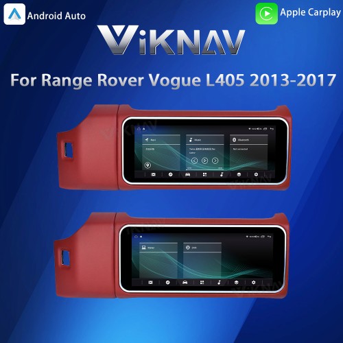Viknav 12.3 inch Android Radio For Land Rover Range Rover Vogue L405 2013-2017 Wireless Carplay Android Auto Multimedia player GPS Navigation Auto Stereo Touch Screen(Red)