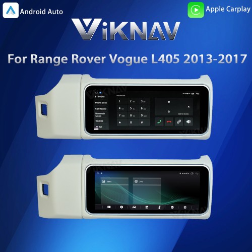 Viknav 12.3 inch Android Radio For Land Rover Range Rover Vogue L405 2013-2017 Wireless Carplay Android Auto Multimedia player GPS Navigation Auto Stereo Touch Screen(Beige)