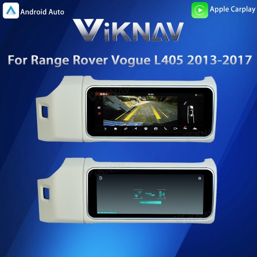 Viknav 12.3 inch Android Radio For Land Rover Range Rover Vogue L405 2013-2017 Wireless Carplay Android Auto Multimedia player GPS Navigation Auto Stereo Touch Screen(Beige)