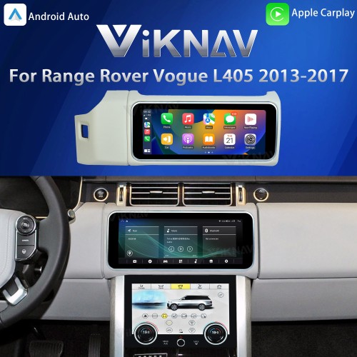 Viknav 12.3 inch Android Radio For Land Rover Range Rover Vogue L405 2013-2017 Wireless Carplay Android Auto Multimedia player GPS Navigation Auto Stereo Touch Screen(Beige)