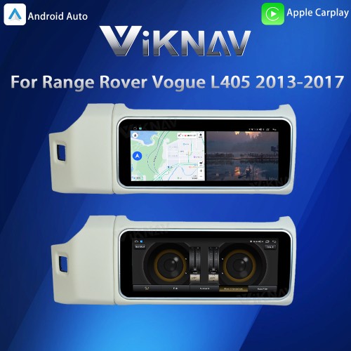 Viknav 12.3 inch Android Radio For Land Rover Range Rover Vogue L405 2013-2017 Wireless Carplay Android Auto Multimedia player GPS Navigation Auto Stereo Touch Screen(Beige)