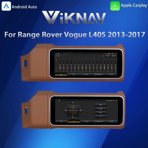 Viknav 12.3 inch Android Radio For Land Rover Range Rover Vogue L405 2013-2017 Wireless Carplay Android Auto Multimedia player GPS Navigation Auto Stereo Touch Screen(Brown)