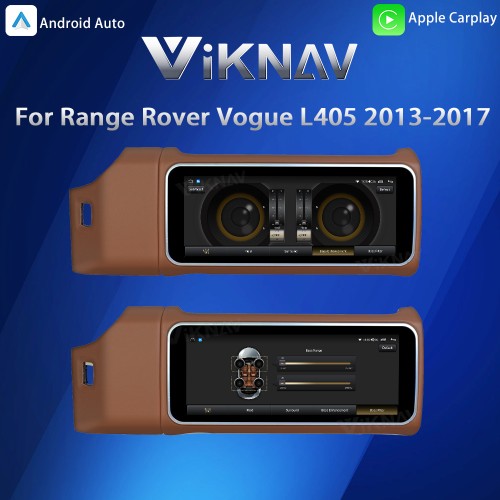 Viknav 12.3 inch Android Radio For Land Rover Range Rover Vogue L405 2013-2017 Wireless Carplay Android Auto Multimedia player GPS Navigation Auto Stereo Touch Screen(Brown)