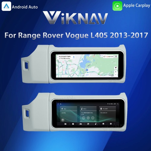 Viknav 12.3 inch Android Radio For Land Rover Range Rover Vogue L405 2013-2017 Wireless Carplay Android Auto Multimedia player GPS Navigation Auto Stereo Touch Screen(Ivory)