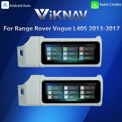 Viknav 12.3 inch Android Radio For Land Rover Range Rover Vogue L405 2013-2017 Wireless Carplay Android Auto Multimedia player GPS Navigation Auto Stereo Touch Screen(Ivory)
