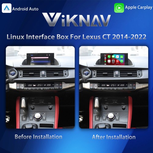 Viknav Linux Interface Box for Lexus CT 2014 -2022 Wireless CarPlay Decoder Android Auto GPS Navigatipn Original Car Radio Screen