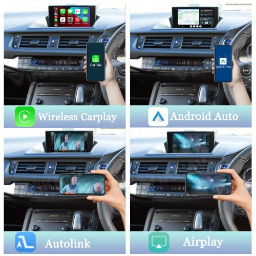 Viknav Linux Interface Box for Lexus CT 2014 -2022 Wireless CarPlay Decoder Android Auto GPS Navigatipn Original Car Radio Screen