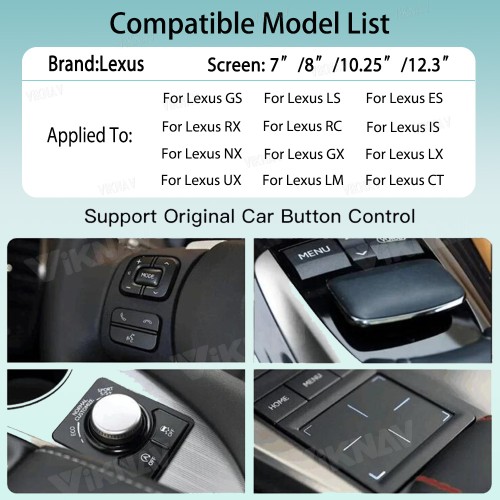 Viknav Linux Interface Box for Lexus CT 2014 -2022 Wireless CarPlay Decoder Android Auto GPS Navigatipn Original Car Radio Screen