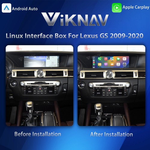 Viknav Linux Interface Box for Lexus GS 2009 -2020 Wireless CarPlay Decoder Android Auto GPS Navigatipn Original Car Radio Screen