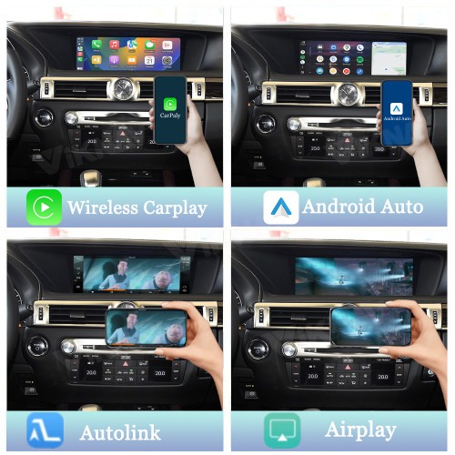 Viknav Linux Interface Box for Lexus GS 2009 -2020 Wireless CarPlay Decoder Android Auto GPS Navigatipn Original Car Radio Screen