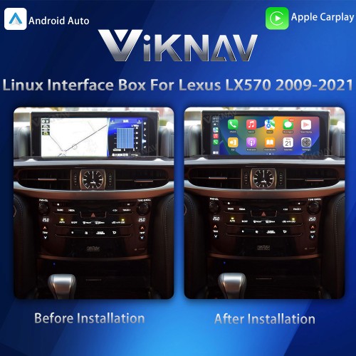Viknav Linux Interface Box for Lexus LX570 2009 -2021 Wireless CarPlay Decoder Android Auto GPS Navigatipn Original Car Radio Screen