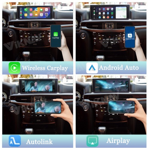 Viknav Linux Interface Box for Lexus LX570 2009 -2021 Wireless CarPlay Decoder Android Auto GPS Navigatipn Original Car Radio Screen