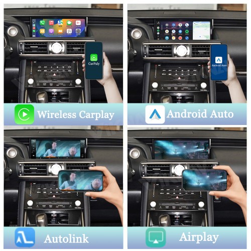 Viknav Linux Interface Box for Lexus IS 2005 -2019 Wireless CarPlay Decoder Android Auto GPS Navigatipn Original Car Radio Screen