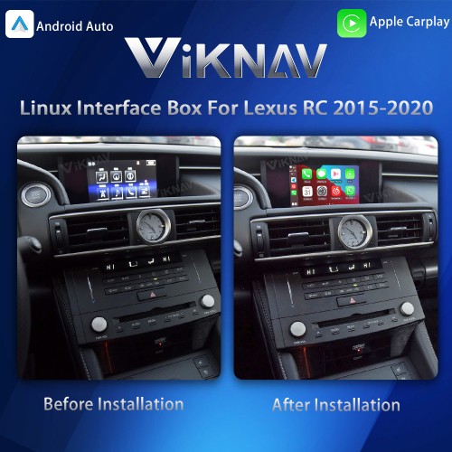 Viknav Linux Interface Box for Lexus RC 2015 -2020 Wireless CarPlay Decoder Android Auto GPS Navigatipn Original Car Radio Screen