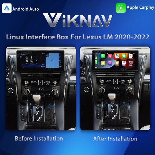 Viknav Linux Interface Box for Lexus LM 2020-2022 Wireless CarPlay Decoder Android Auto GPS Navigatipn Original Car Radio Screen