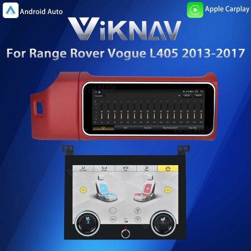 Viknav 12.3 inch Android Radio AC Panel For Land Rover Range Rover Vogue L405 2013-2017 Wireless Carplay Android Auto Multimedia player GPS Navigation Auto Stereo Air Conditioning Touch Screen(Red)