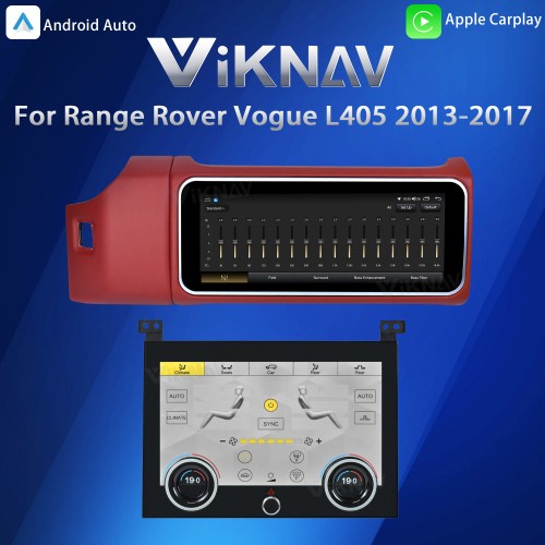 Viknav 12.3 inch Android Radio AC Panel For Land Rover Range Rover Vogue L405 2013-2017 Wireless Carplay Android Auto Multimedia player GPS Navigation Auto Stereo Air Conditioning Touch Screen(Red)