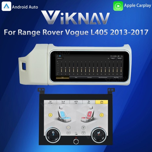 Viknav 12.3 inch Android Radio AC Panel For Land Rover Range Rover Vogue L405 2013-2017 Wireless Carplay Android Auto Multimedia player GPS Navigation Auto Stereo Air Conditioning Touch Screen(Beige)