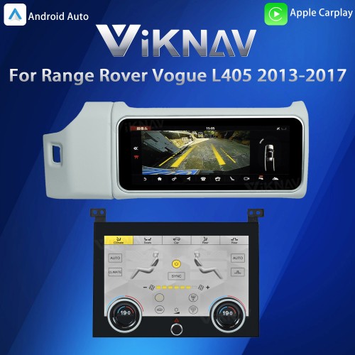 Viknav 12.3 inch Android Radio AC Panel For Land Rover Range Rover Vogue L405 2013-2017 Wireless Carplay Android Auto Multimedia player GPS Navigation Auto Stereo Air Conditioning Touch Screen(Ivory)
